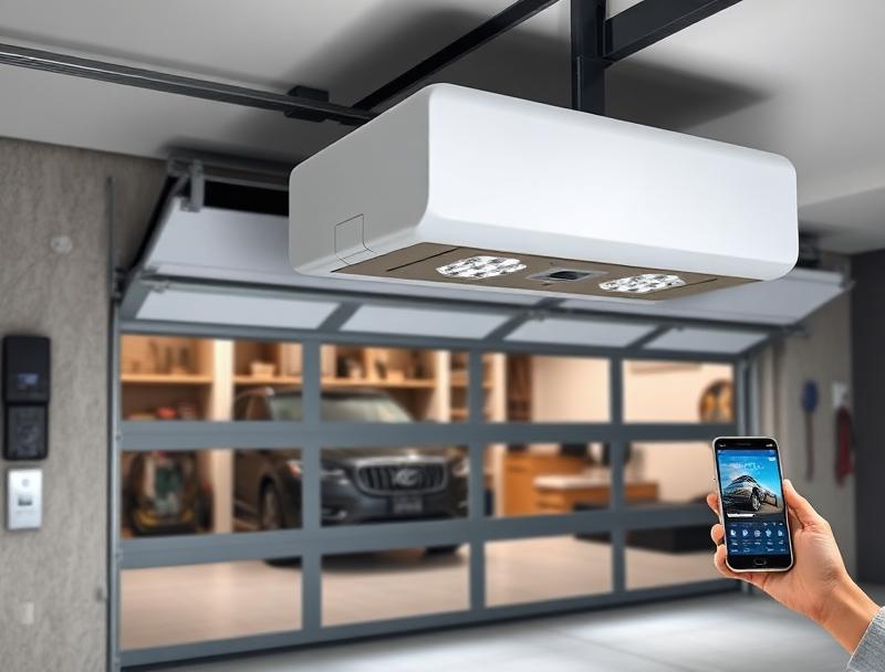 Modern smart garage door opener with smartphone control
