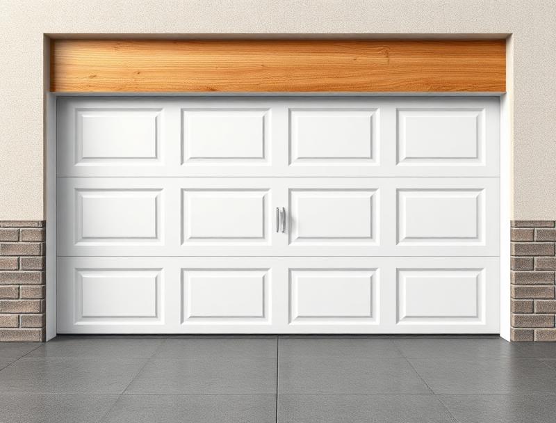 Cross-section of insulated garage door panel showing R-value insulation